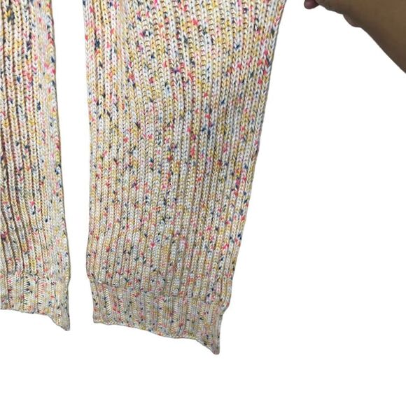 Loft Cream/Yellow Multicolor Knitted Flecked Rectangle Scarf  12” x 74” - Picture 5 of 8